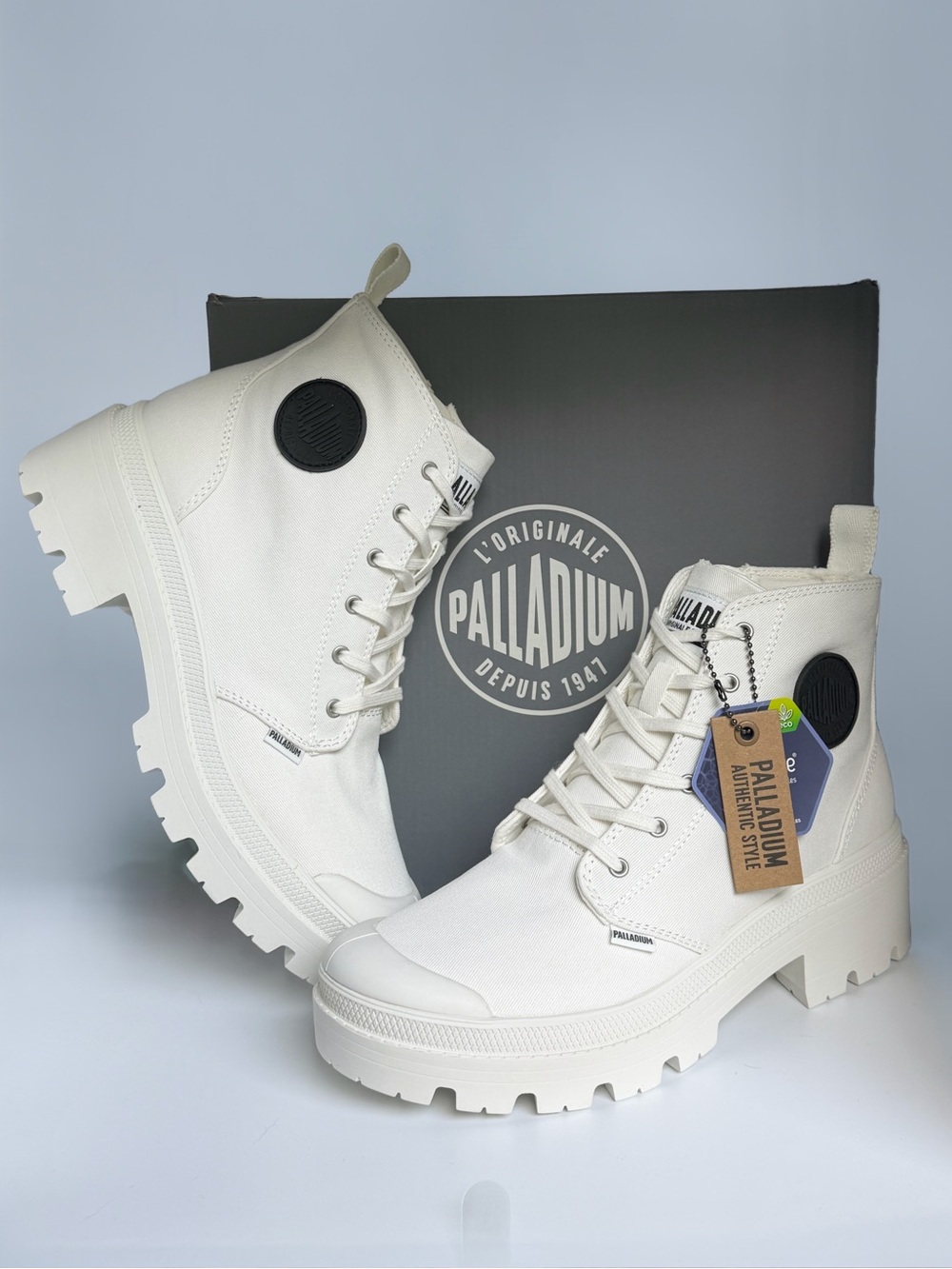 Palladium Pallabase Platform Twill Women’s Boots | Star White | Size 9 | NWT